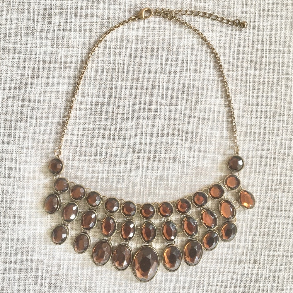 H&M Gold and Amber Statement Necklace